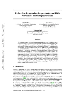 Reduced-order modeling for parameterized PDEs via implicit neural
  representations