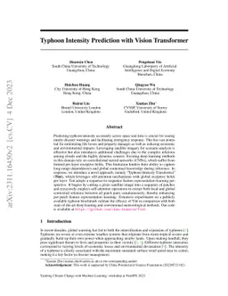 Typhoon Intensity Prediction with Vision Transformer