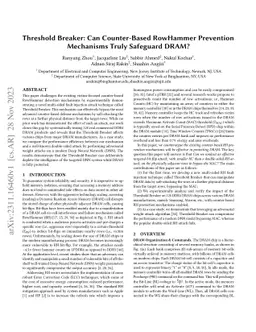 Threshold Breaker: Can Counter-Based RowHammer Prevention Mechanisms
  Truly Safeguard DRAM?