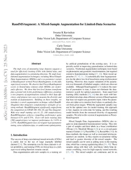 RandMSAugment: A Mixed-Sample Augmentation for Limited-Data Scenarios