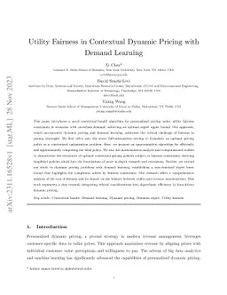 Utility Fairness in Contextual Dynamic Pricing with Demand Learning