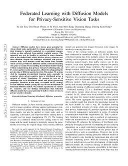 Federated Learning with Diffusion Models for Privacy-Sensitive Vision
  Tasks