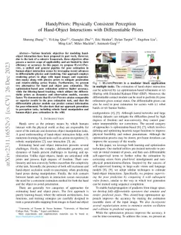 HandyPriors: Physically Consistent Perception of Hand-Object
  Interactions with Differentiable Priors