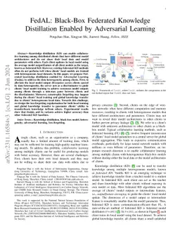 FedAL: Black-Box Federated Knowledge Distillation Enabled by Adversarial
  Learning