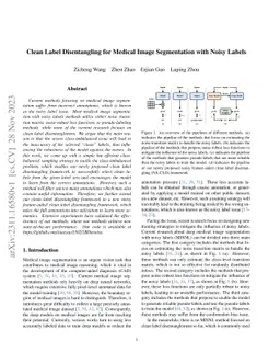 Clean Label Disentangling for Medical Image Segmentation with Noisy
  Labels