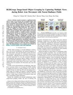 RGBGrasp: Image-based Object Grasping by Capturing Multiple Views during
  Robot Arm Movement with Neural Radiance Fields