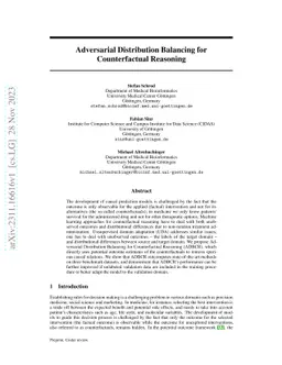 Adversarial Distribution Balancing for Counterfactual Reasoning