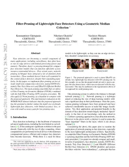 Filter-Pruning of Lightweight Face Detectors Using a Geometric Median
  Criterion