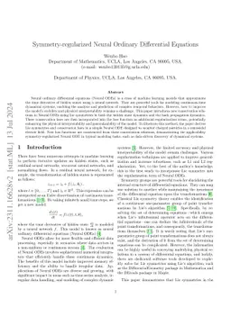 Symmetry-regularized neural ordinary differential equations
