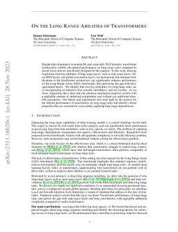 On the Long Range Abilities of Transformers