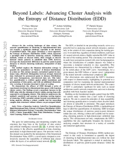 Beyond Labels: Advancing Cluster Analysis with the Entropy of Distance
  Distribution (EDD)