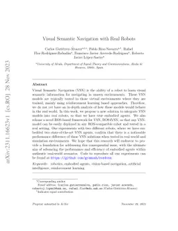 Visual Semantic Navigation with Real Robots