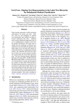Text2Tree: Aligning Text Representation to the Label Tree Hierarchy for
  Imbalanced Medical Classification