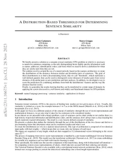 A Distribution-Based Threshold for Determining Sentence Similarity