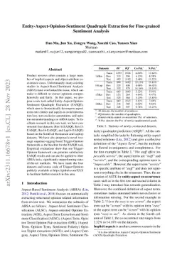 Entity-Aspect-Opinion-Sentiment Quadruple Extraction for Fine-grained
  Sentiment Analysis