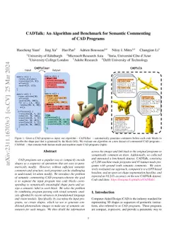 CADTalk: An Algorithm and Benchmark for Semantic Commenting of CAD
  Programs