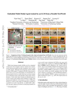 Embodied Multi-Modal Agent trained by an LLM from a Parallel TextWorld