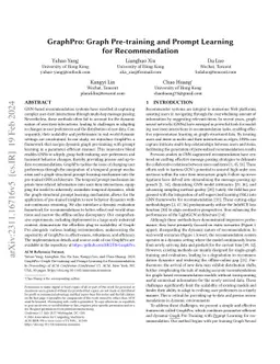 GraphPro: Graph Pre-training and Prompt Learning for Recommendation