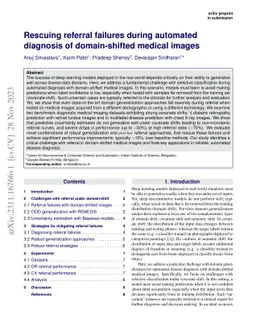 Rescuing referral failures during automated diagnosis of domain-shifted
  medical images