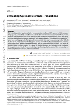 Evaluating Optimal Reference Translations