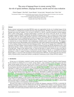 The curse of language biases in remote sensing VQA: the role of spatial
  attributes, language diversity, and the need for clear evaluation