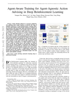 Agent-Aware Training for Agent-Agnostic Action Advising in Deep
  Reinforcement Learning