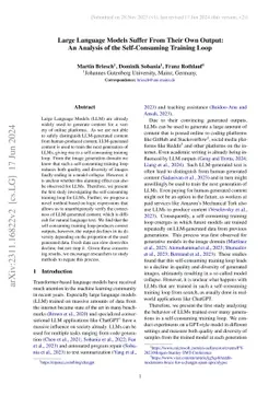 Large Language Models Suffer From Their Own Output: An Analysis of the
  Self-Consuming Training Loop