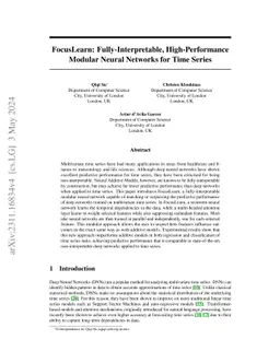FocusLearn: Fully-Interpretable, High-Performance Modular Neural
  Networks for Time Series