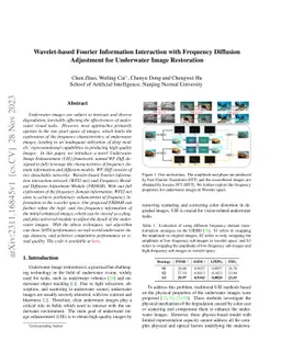 Wavelet-based Fourier Information Interaction with Frequency Diffusion
  Adjustment for Underwater Image Restoration