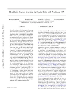 Identifiable Feature Learning for Spatial Data with Nonlinear ICA