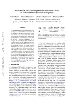 A Benchmark for Evaluating Machine Translation Metrics on Dialects
  Without Standard Orthography