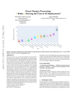 Power Hungry Processing: Watts Driving the Cost of AI Deployment?