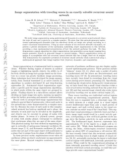 Image segmentation with traveling waves in an exactly solvable recurrent
  neural network