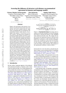 Assessing the influence of attractor-verb distance on grammatical
  agreement in humans and language models