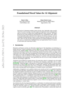 Foundational Moral Values for AI Alignment
