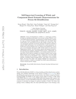 Self-Supervised Learning of Whole and Component-Based Semantic
  Representations for Person Re-Identification