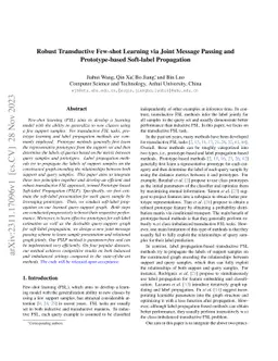Robust Transductive Few-shot Learning via Joint Message Passing and
  Prototype-based Soft-label Propagation
