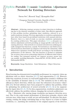 DyRA: Portable Dynamic Resolution Adjustment Network for Existing
  Detectors