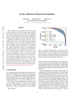 On the Calibration of Human Pose Estimation