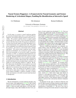 Neural Texture Puppeteer: A Framework for Neural Geometry and Texture
  Rendering of Articulated Shapes, Enabling Re-Identification at Interactive
  Speed