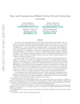 Time- and Communication-Efficient Overlay Network Construction via
  Gossip