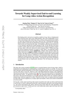 Towards Weakly Supervised End-to-end Learning for Long-video Action
  Recognition