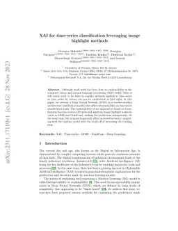 XAI for time-series classification leveraging image highlight methods