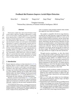 Feedback RoI Features Improve Aerial Object Detection