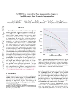ScribbleGen: Generative Data Augmentation Improves Scribble-supervised
  Semantic Segmentation