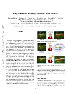 Large Model Based Referring Camouflaged Object Detection