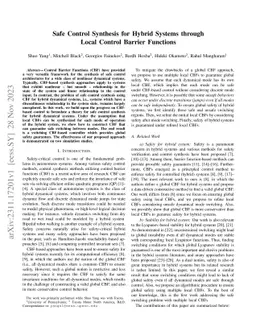 Safe Control Synthesis for Hybrid Systems through Local Control Barrier
  Functions