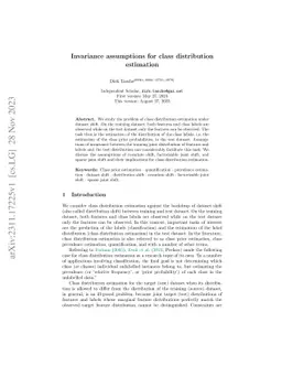 Invariance assumptions for class distribution estimation