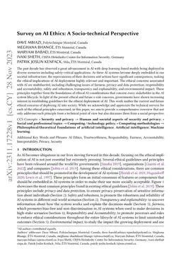 Survey on AI Ethics: A Socio-technical Perspective