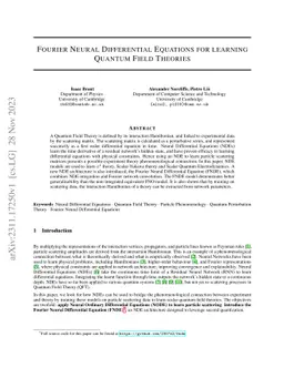 Fourier Neural Differential Equations for learning Quantum Field
  Theories